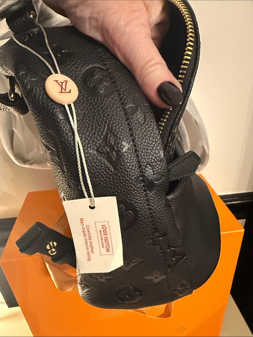Black Embossed Monogram Mini Backpack BNIB very fashionable!! - Picture 3 of 6